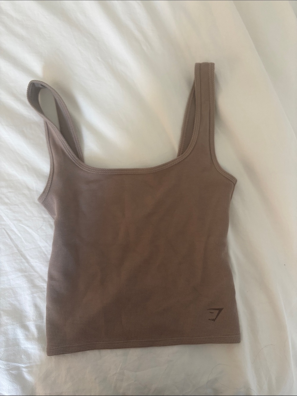 Gymshark Taupe Waffle Knit Tank Top